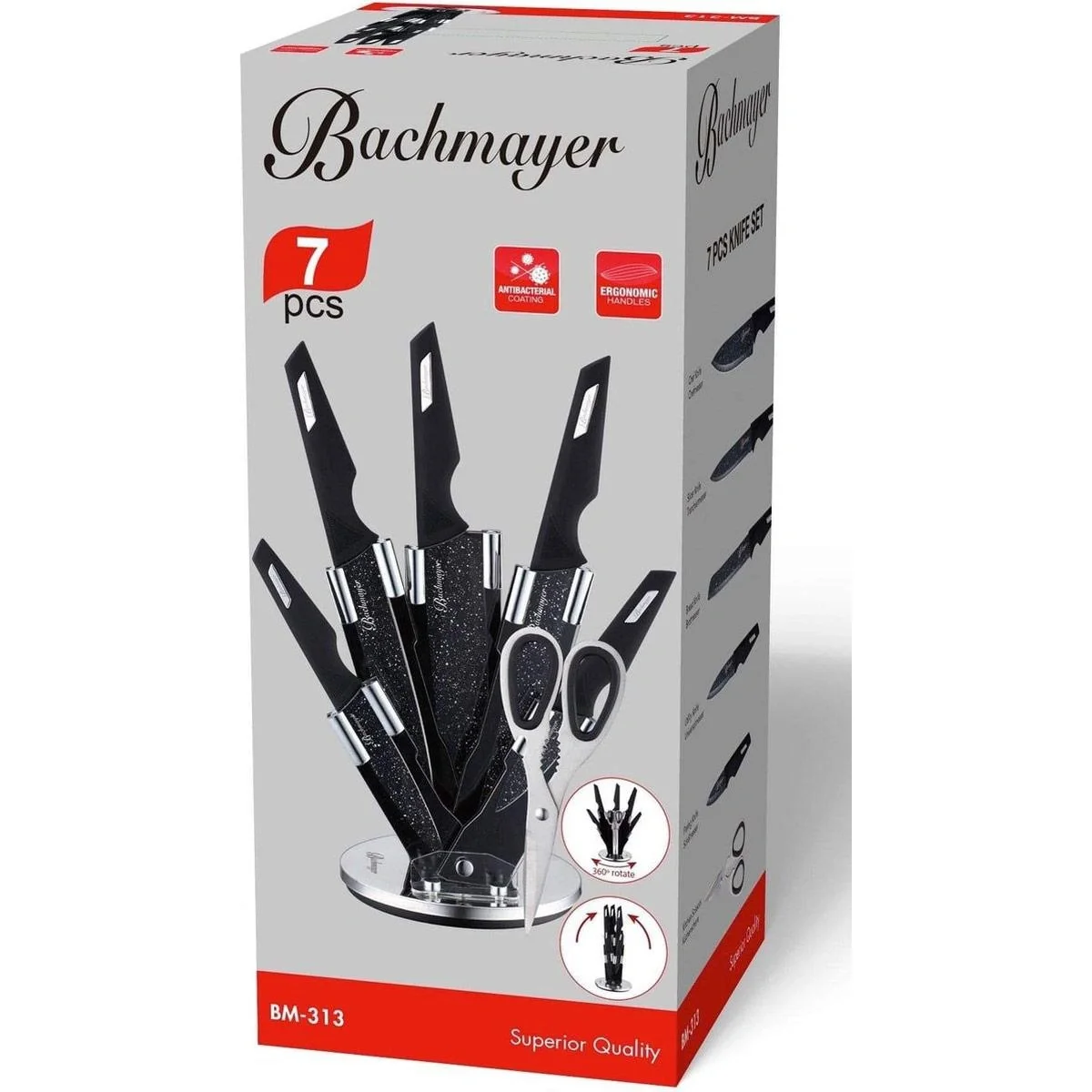 Bachmayer BM-313 7-teiliges Messerset - Inkl. Block & Schere - 2