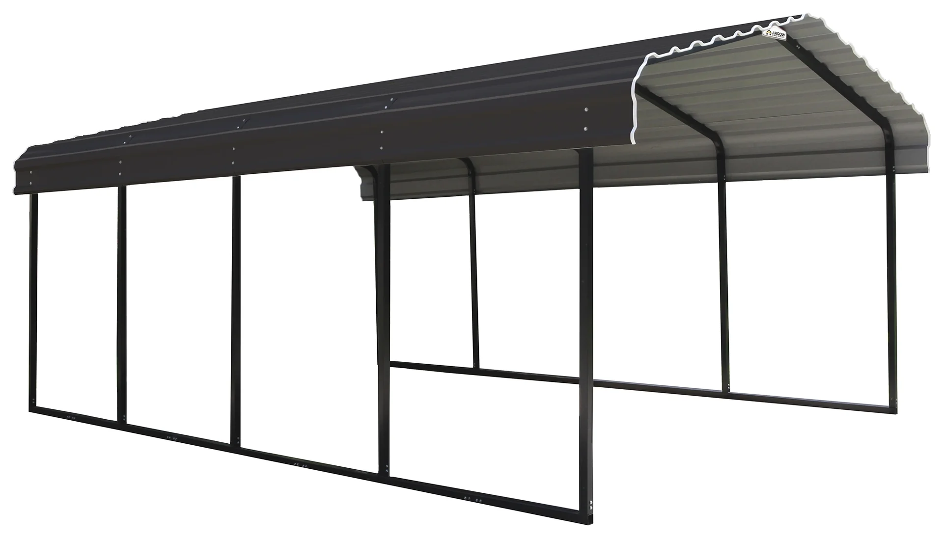 Stahlcarport Rom 602 x 370 cm , charcoal-grau - 8