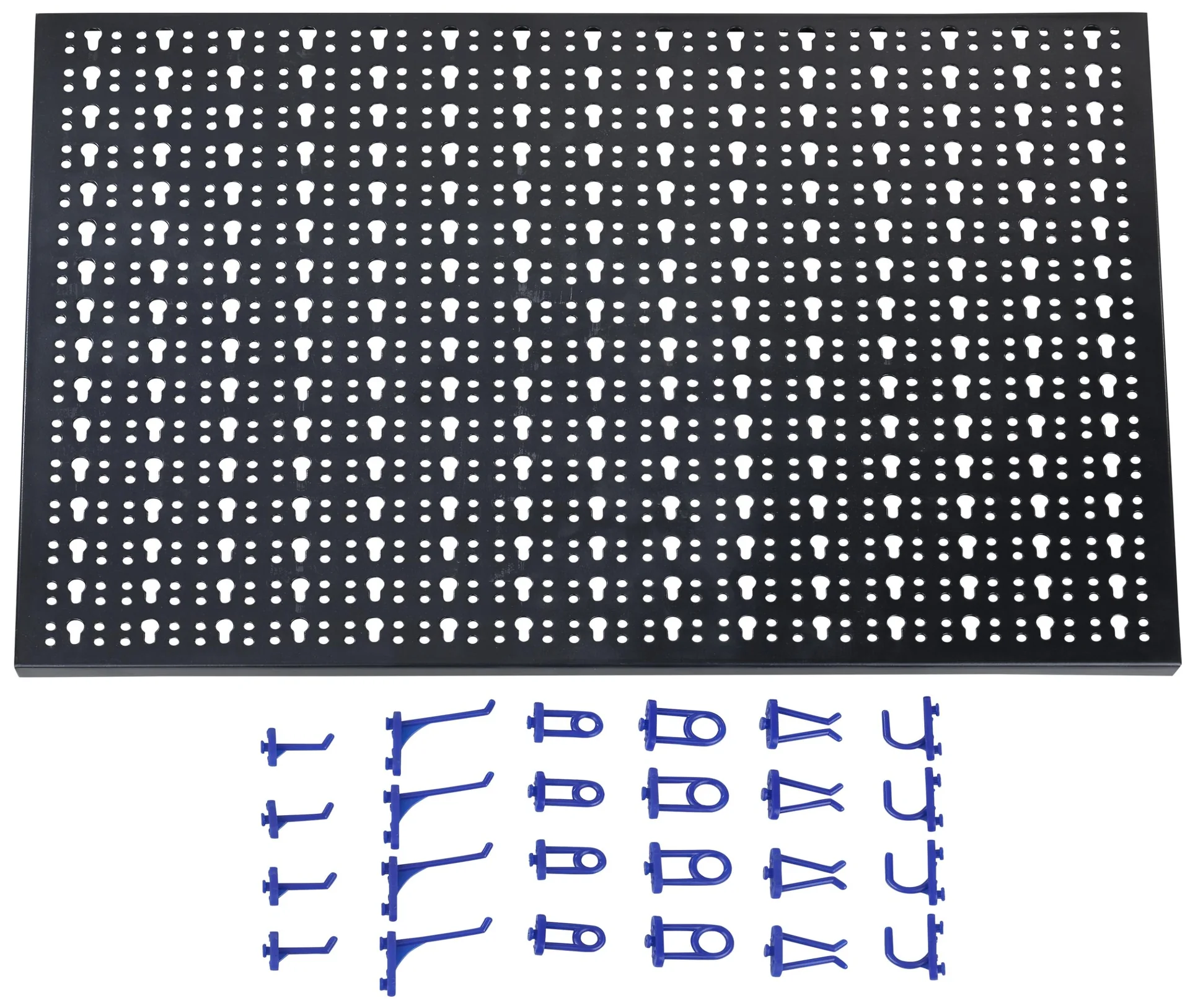 Lochplatten Werkzeugwand Metall mit 24 Gerätehaken - 3