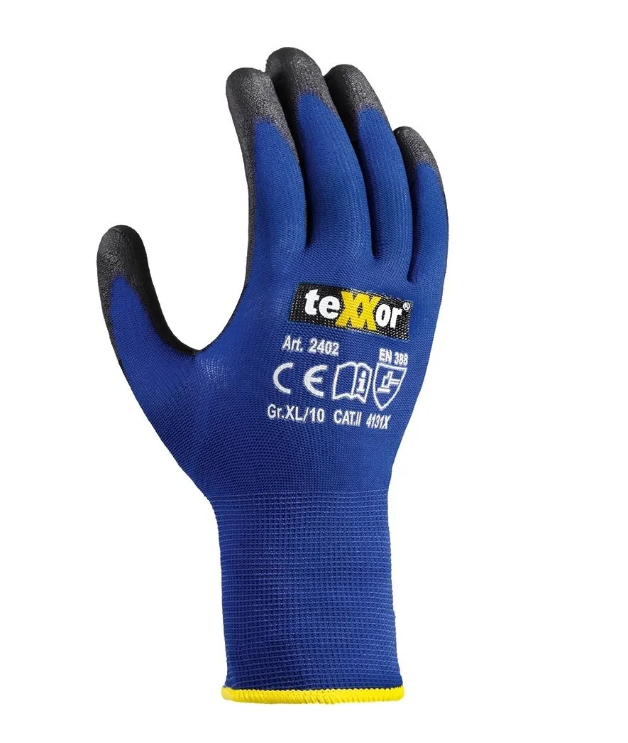 Nylon-Strickhandschuh TOUCH blau/ schwarz Gr. 10 - 2