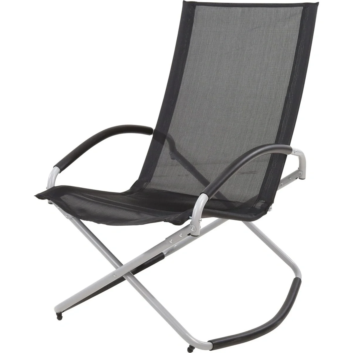 Pro Garden Klappbarer Schaukelstuhl - Schwarz - 70x90x98cm - 1