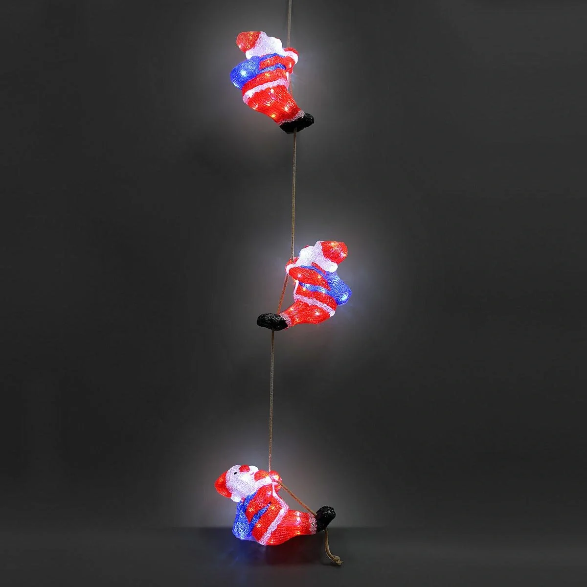 XXL 3 Figuren Weihnachtsmann 30cm - LED-Acryl - 1