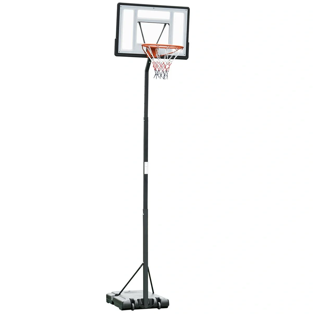 Mobiler Basketballständer Basketballkorb mit Ständer höhenverstellbar, Stahl+Kunststoff, Schwarz, 86 x 153 x 302-352 cm - 4