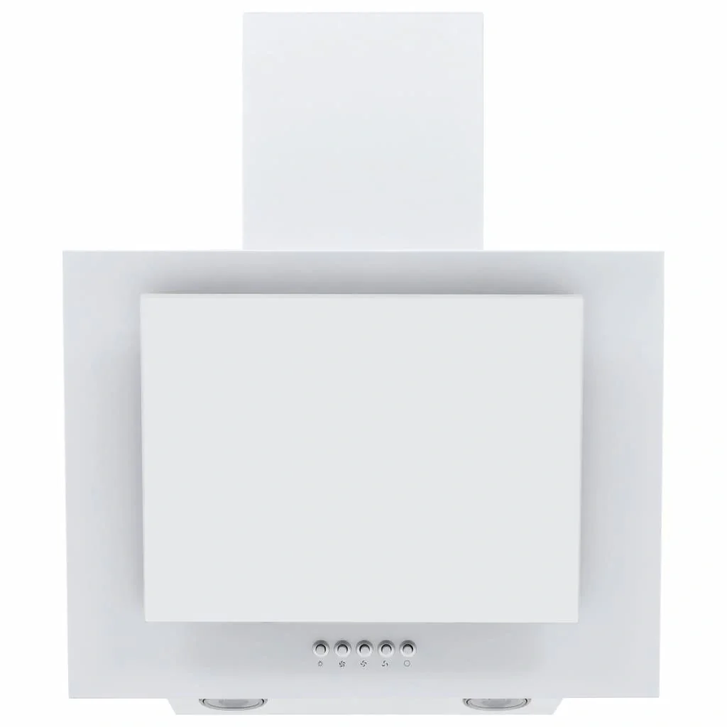 Wandhaube 60 cm aus Edelstahl und gehärtetem Glas weiß - 1