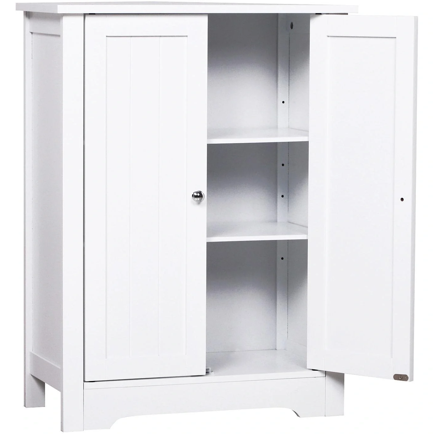 Kommode Badezimmerschrank Badschrank Badregal Standschrank 3 verstellbare Regale Holz Weiß 60 x 30 x 80 cm - 7