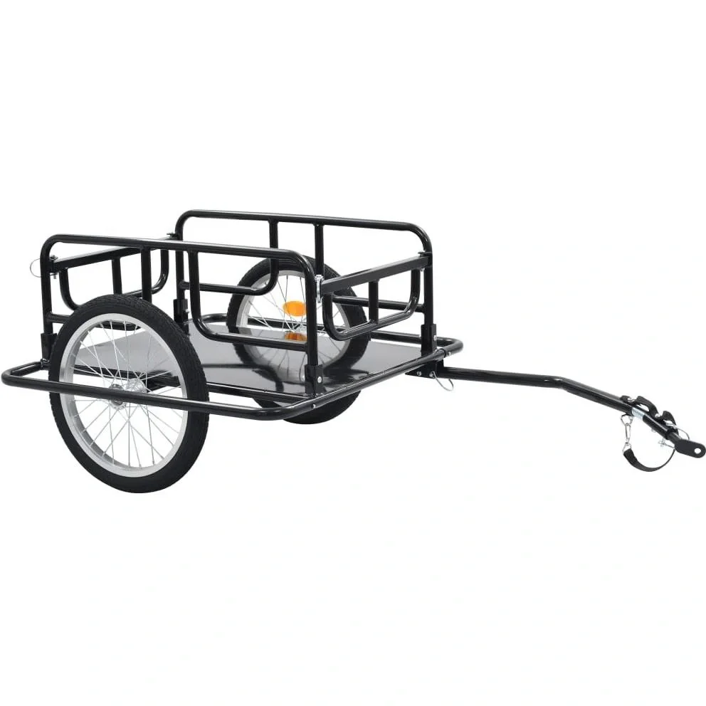 Fahrradanhänger 130x73x48,5 cm Stahl schwarz - 1