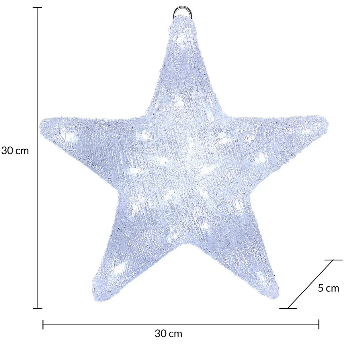LED-Acryl-Weihnachtsstern | Hellweiß | 30 x 5 x 30 cm | Für den Innen- und Außenbereich - 4