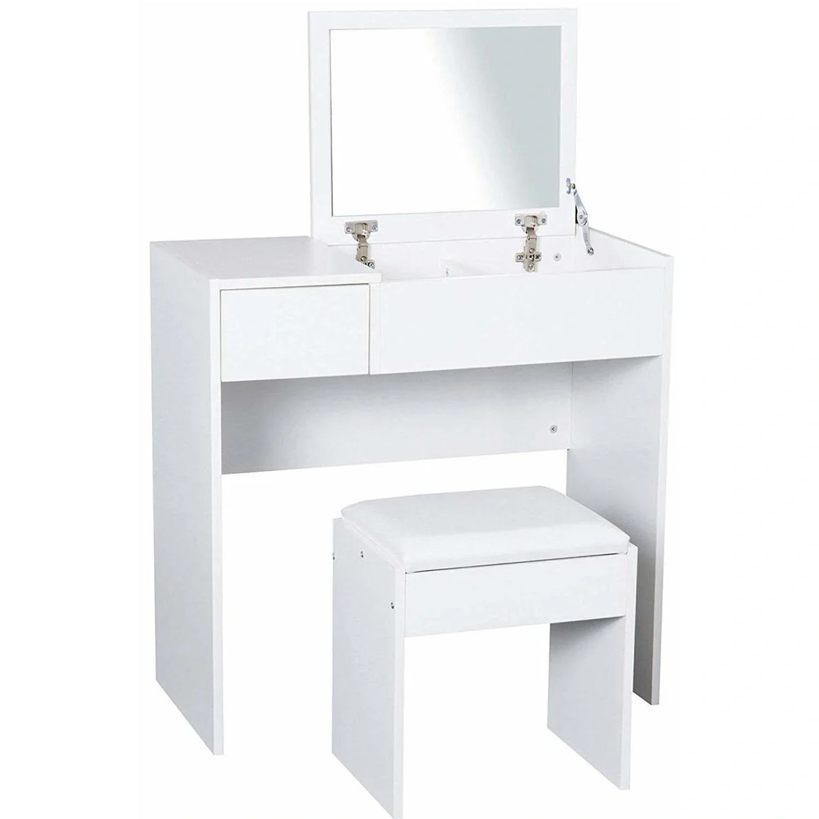 Schminktisch Frisiertisch mit Hocker Weiß 80 x 40 x 79cm - 1