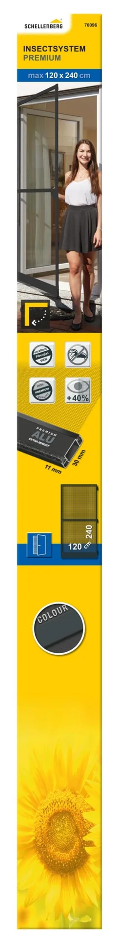 Fliegengittertür Premium, 120 x 240 cm, Farbe anthrazit - 8