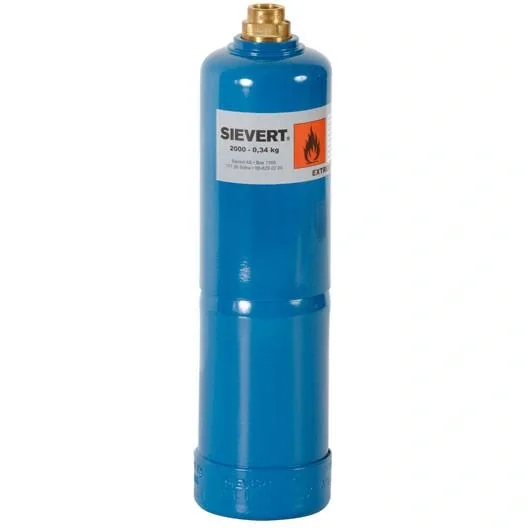 Gasflasche 340g ohne Hahn und Haken, gefüllt - 1