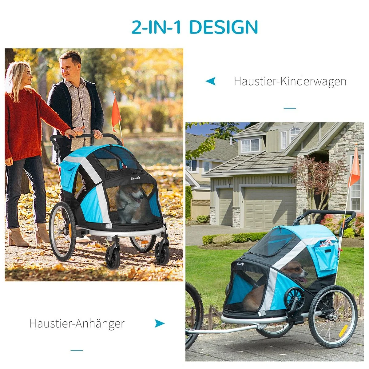 2-in-1 Hundeanhänger Hundebuggy kl - 4