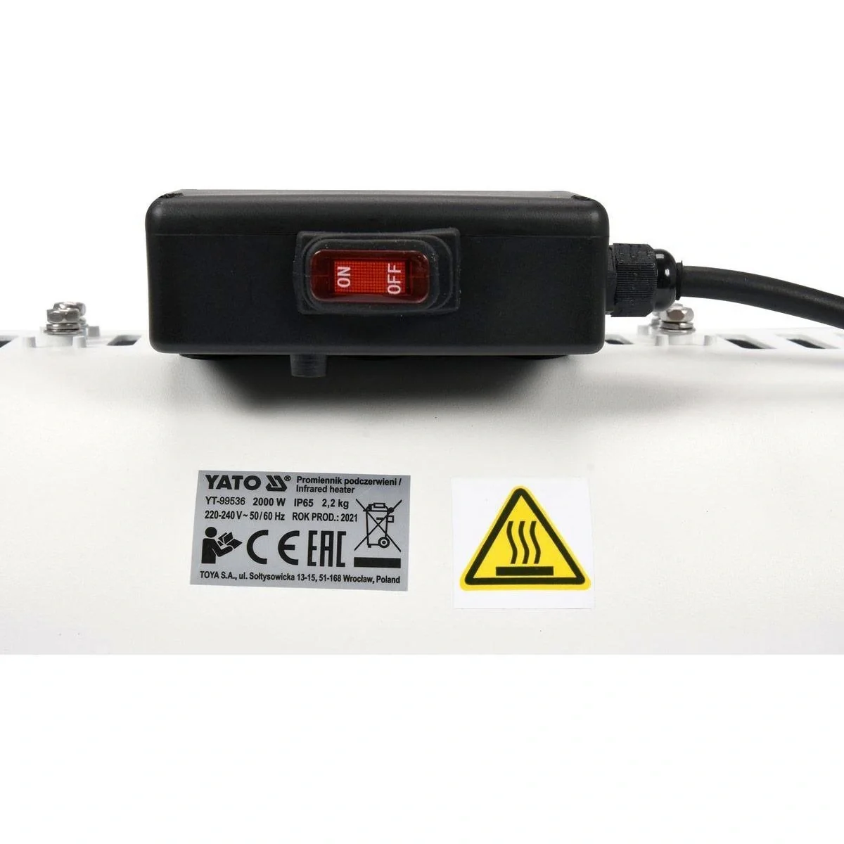 Infrarotheizung - 2000W - 230V - 46x19x7,5cm - 4