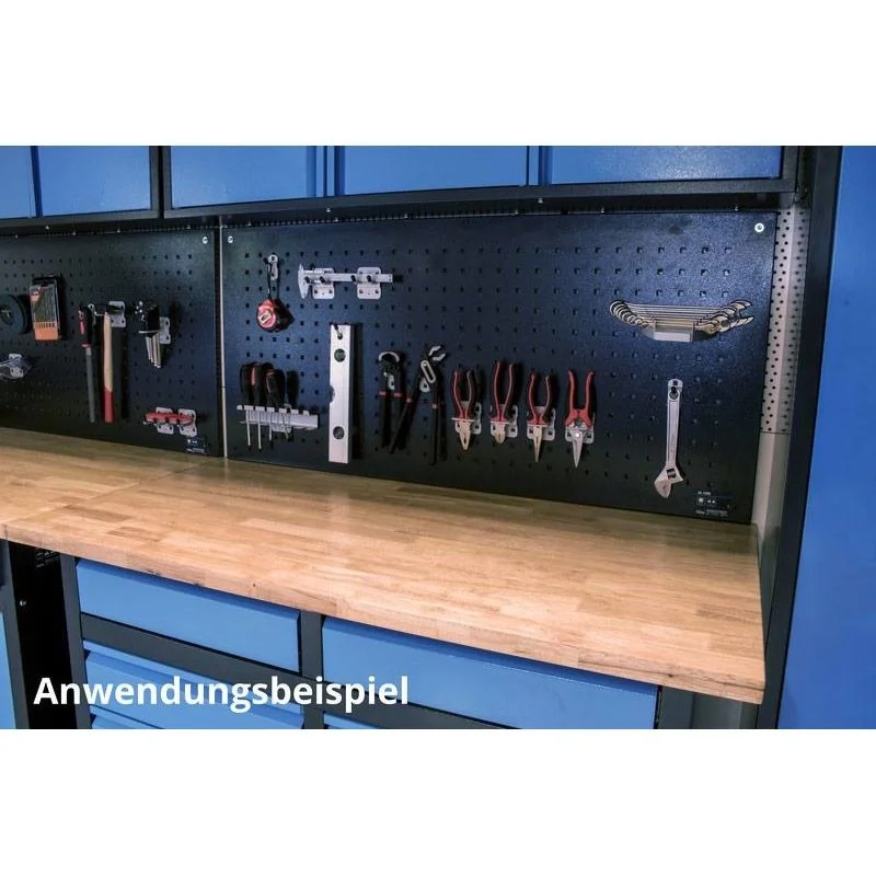 Stahlwerkzeugtafel GL1200 - Gelocht - 55x120x2 cm - Schwarz - 4
