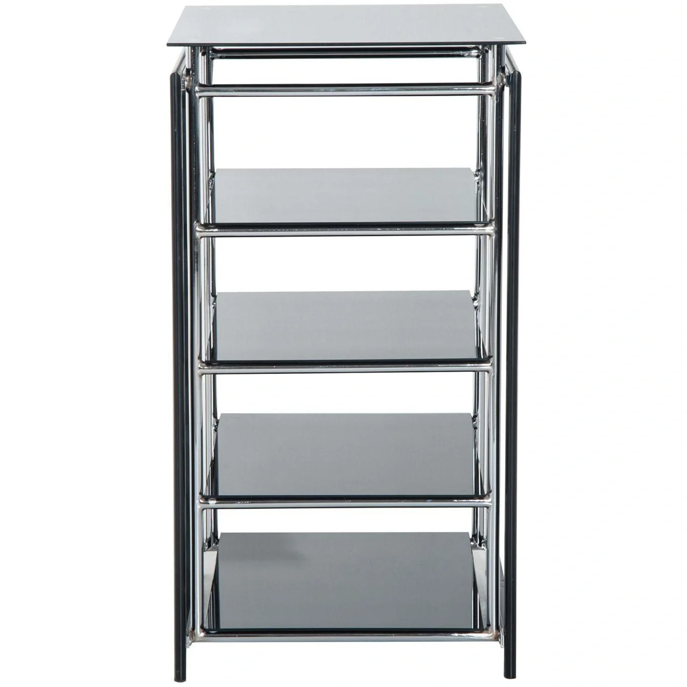 HiFi Rack Mediaständer 3 Fächer Metall Hartglas Schwarz - 5