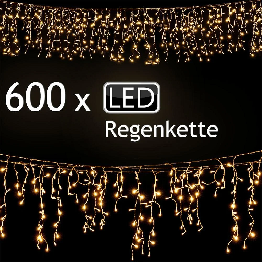 Weihnachtsbeleuchtung 20M 600 LED's für den Innen- und Außenbereich - 5
