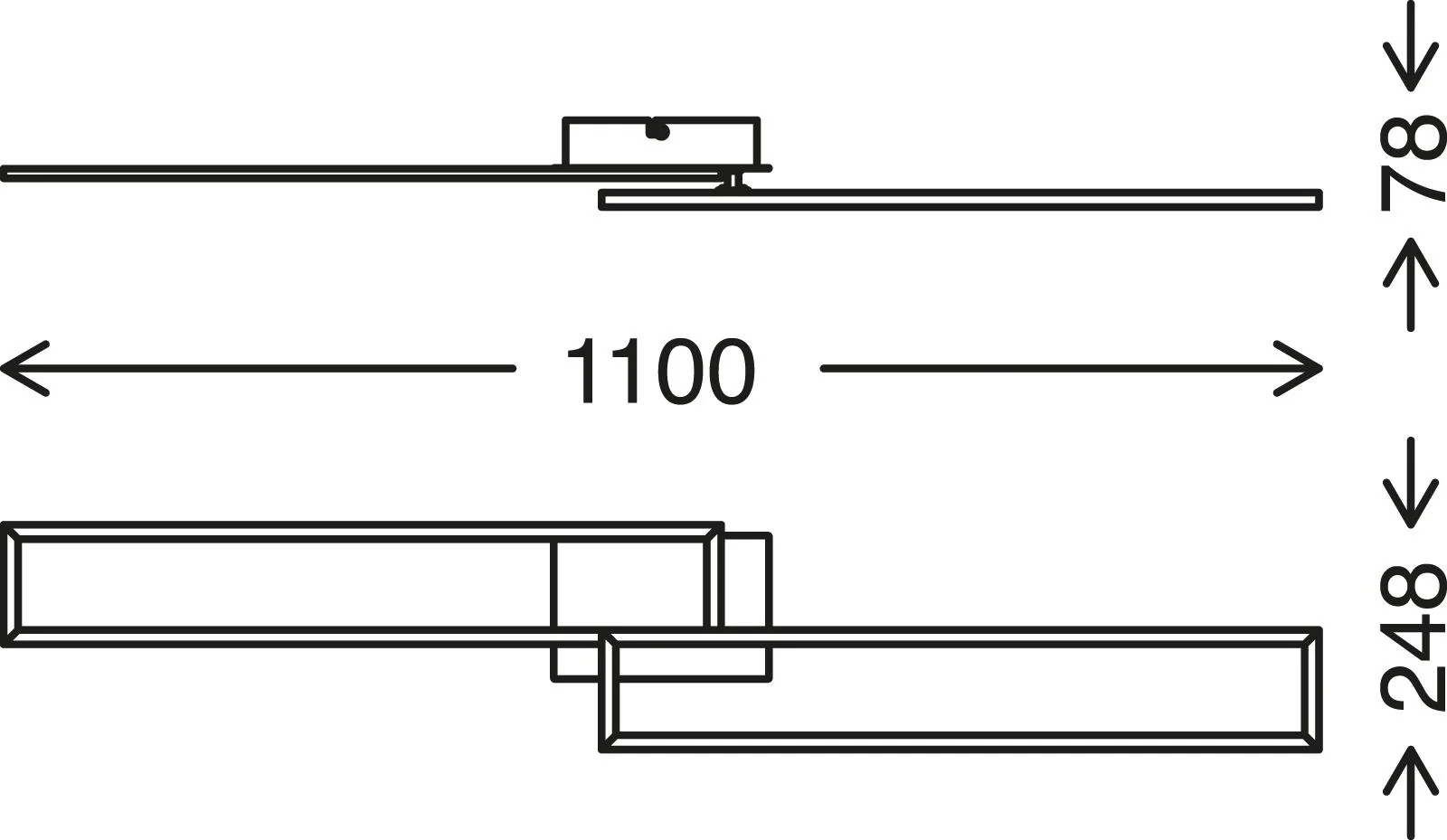 LED Wand- und Deckenleuchte, 110 cm, CCT, 4400 Lumen, 40 Watt, schwarz - 9