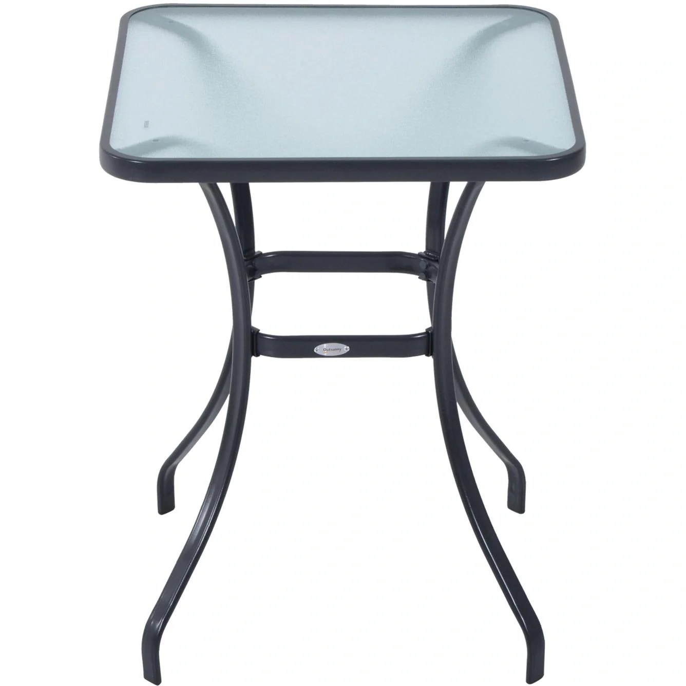 Gartentisch Bistrotisch Hartglas Metall 68,5x68,5cm Schwarz - 1