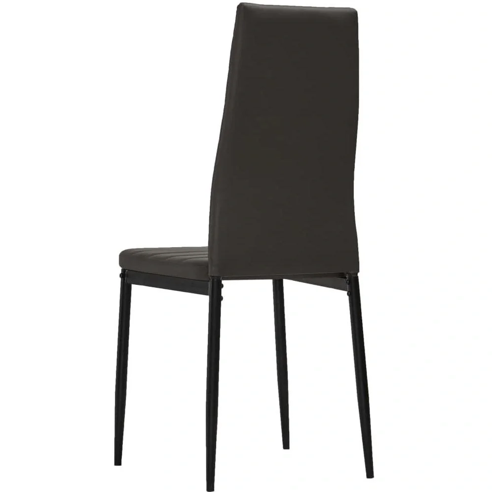 Esszimmerstühle 4-Sitzer Leder grau - 6