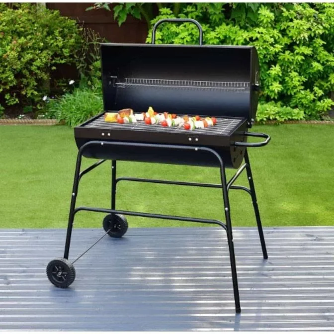BBQ XL Holzkohlegrill - Zylinderform - Grillfläche (LxB) 71 x 35 cm - Schwarz - 9