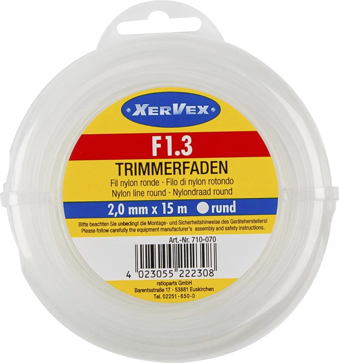 Polyamidfaden (Nylon), rund, 2,0 mm/ 15 m - 2