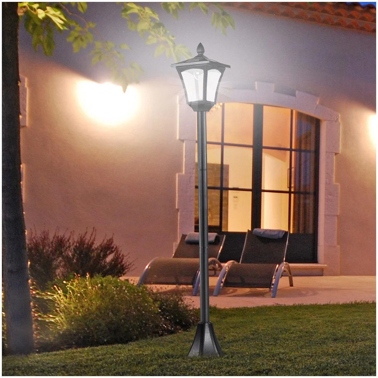Gartenlaterne Solar Laterne 40 Lumen Schwarz H160cm - 3