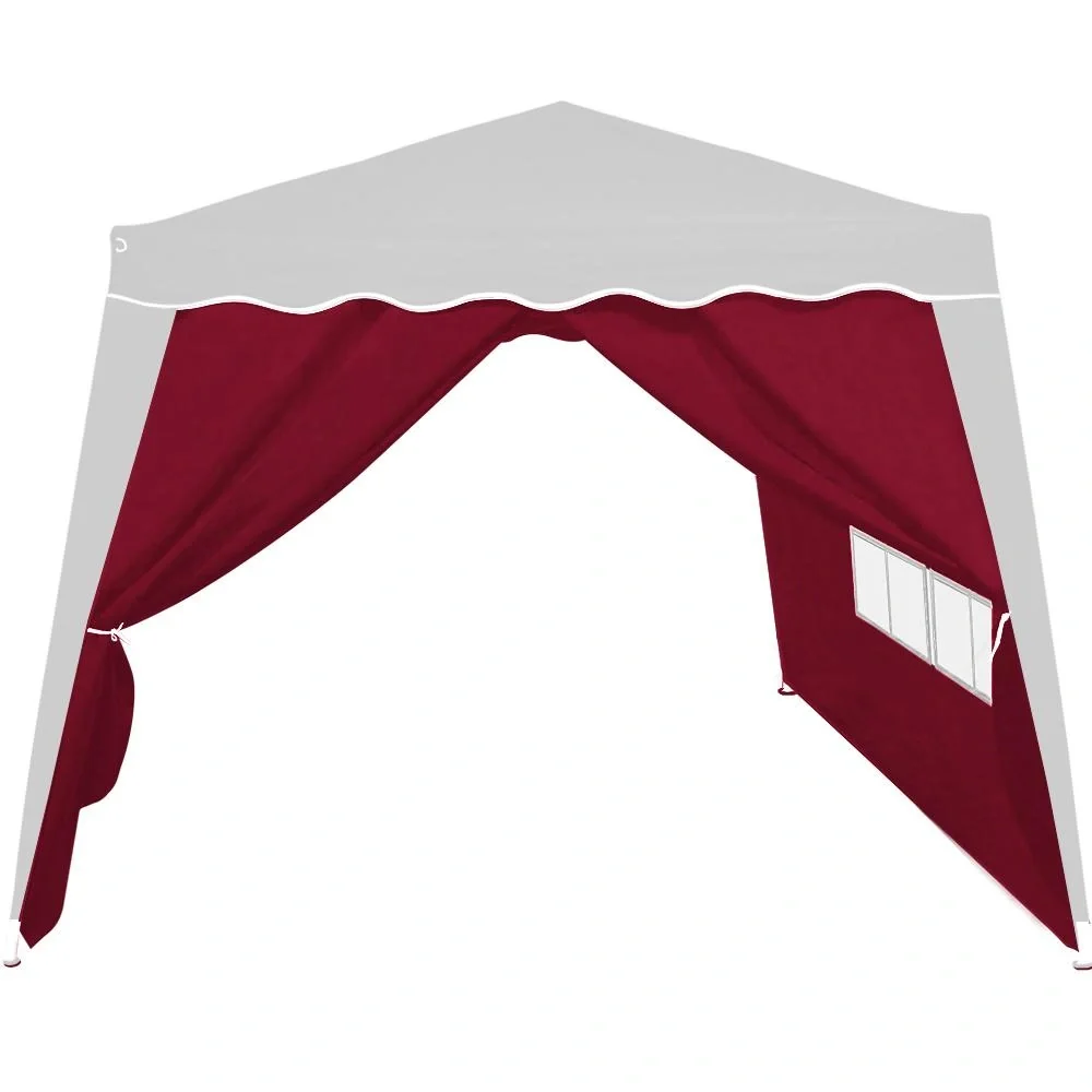 2x Seitenwand-Faltpavillon Capri rot 3x3m - 4
