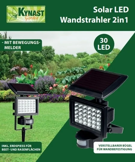 Solar Wandstrahler 2in1 mit Bewegungsmelder - 4