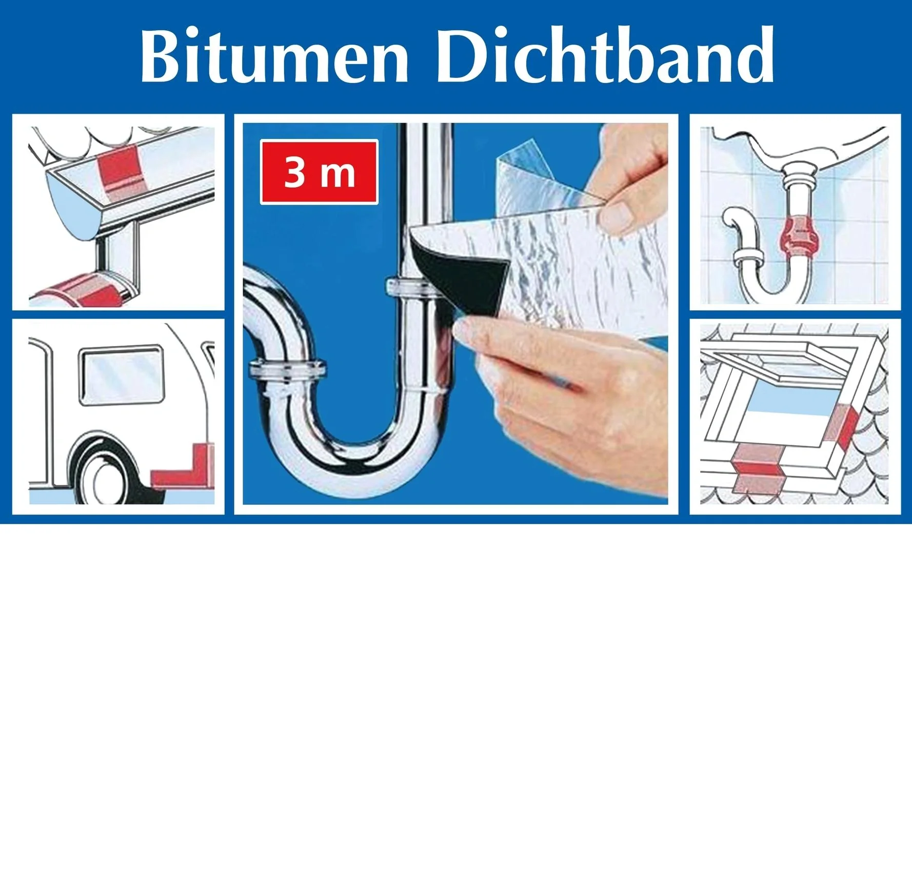 Bitumen Dichtband, 3 Meter - 9
