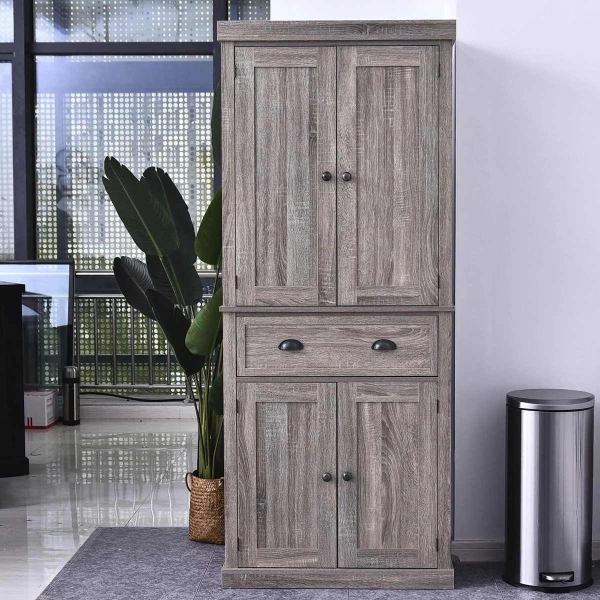 Kolonialschrank mit Schublade braun - 4