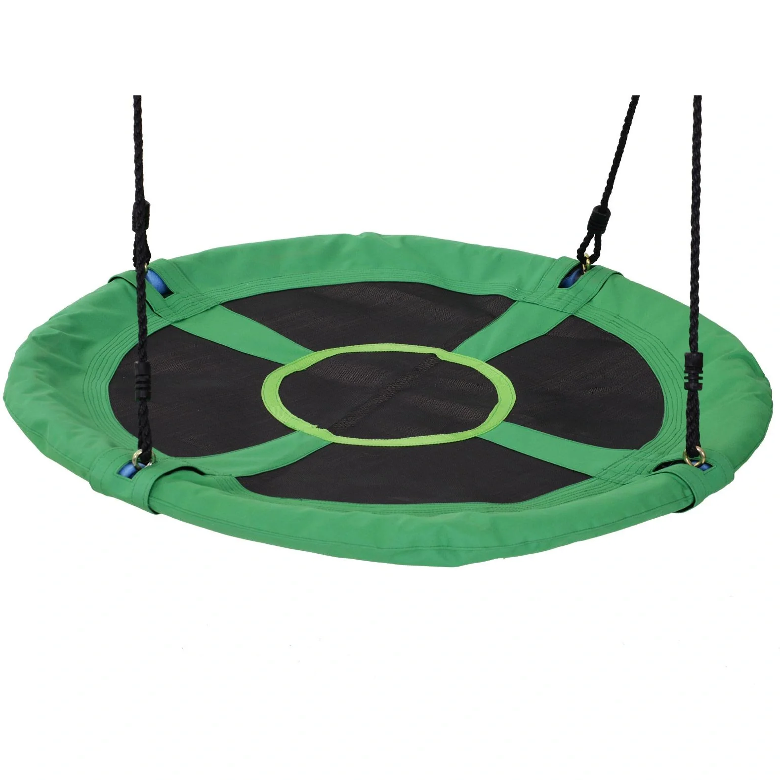 Nestschaukel Tellerschaukel Kinderschaukel Gartenschaukel bis 100 kg belastbar Grün + Schwarz Ø100 cm - 7