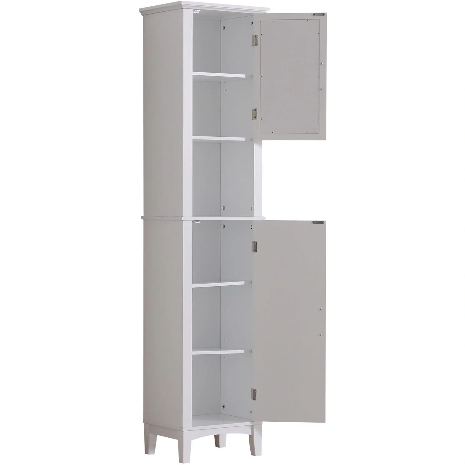 Badschrank Badezimmerschrank Wandschrank mit Spiegel vestellbare Einlegeböden Holz Weiß 40 x 30 x 170 cm - 9