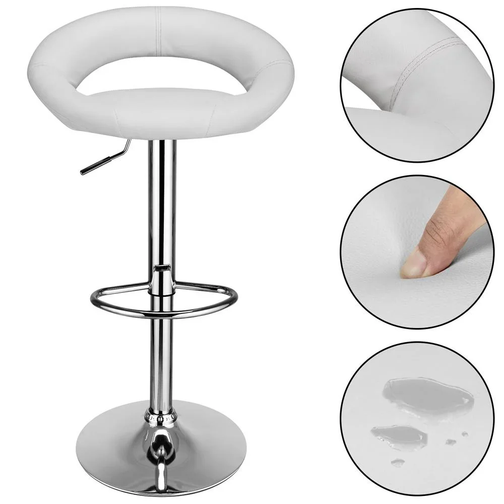 2er-Barhockerset mit Metallrahmen - weiß - 3