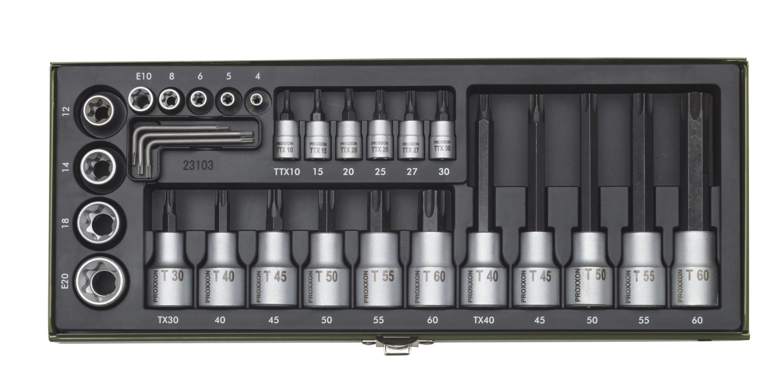Steckschlüsselsatz TX, 1/4" + 1/2" (29-tlg.) - 1