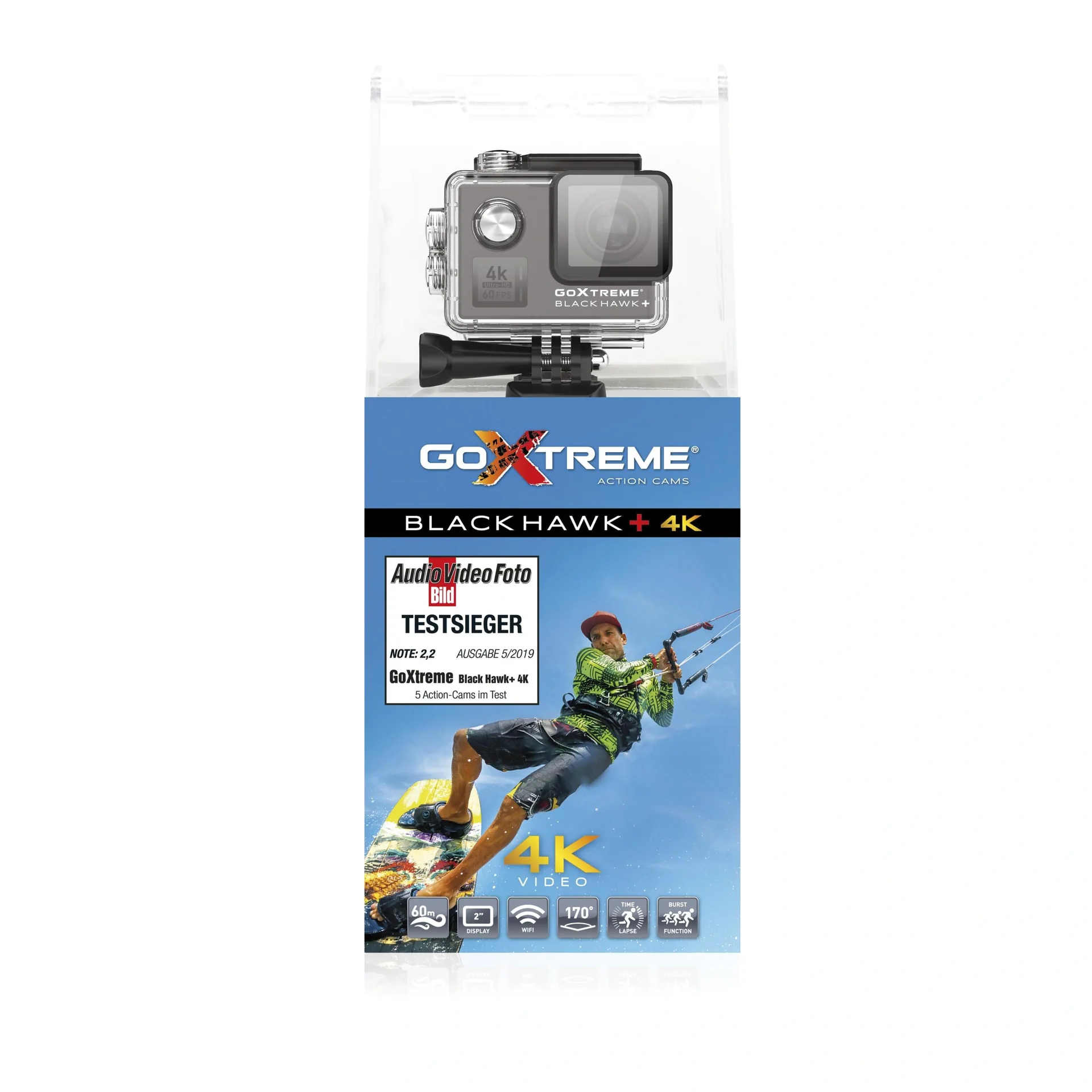 Actioncam Black Hawk+ 4K Ultra HD, 170° Weitwinkel, Wasserfest bis 60m, 12MP Sensor - 2