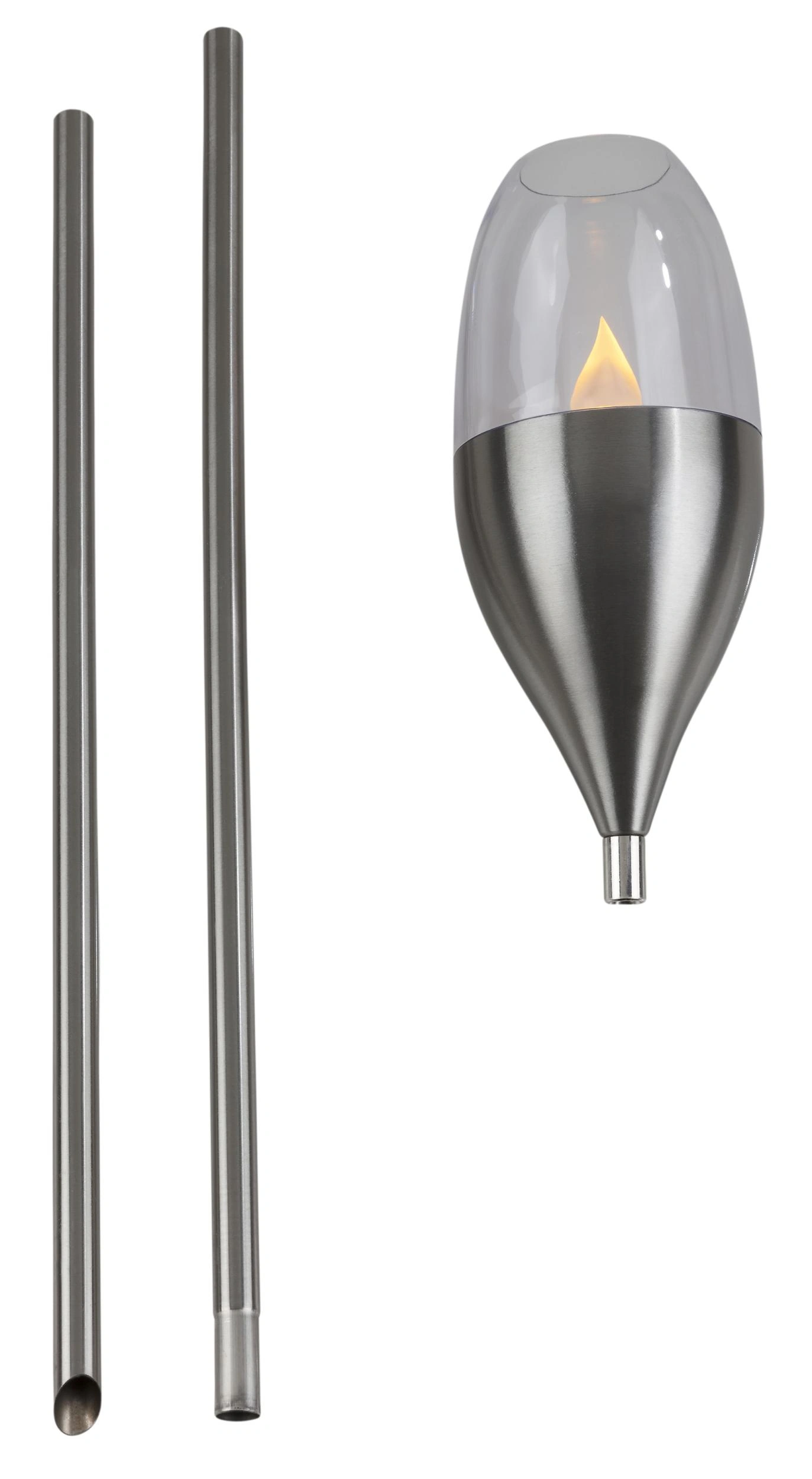 Solar Garten Stableuchte mit flackernder bernsteinfarbender LED, zusammensteckbar - 3