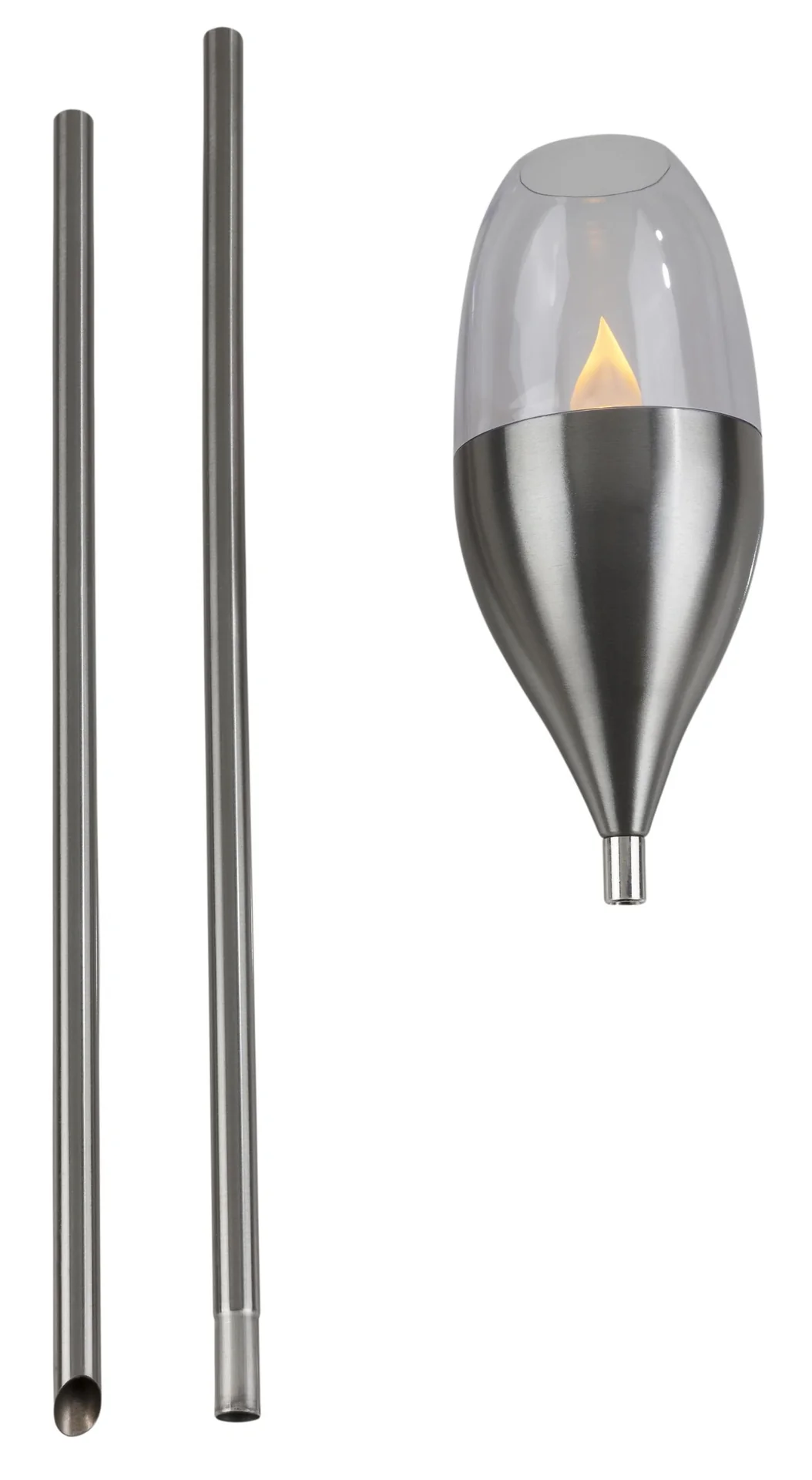 Solar Garten Stableuchte mit flackernder bernsteinfarbender LED, zusammensteckbar - 3