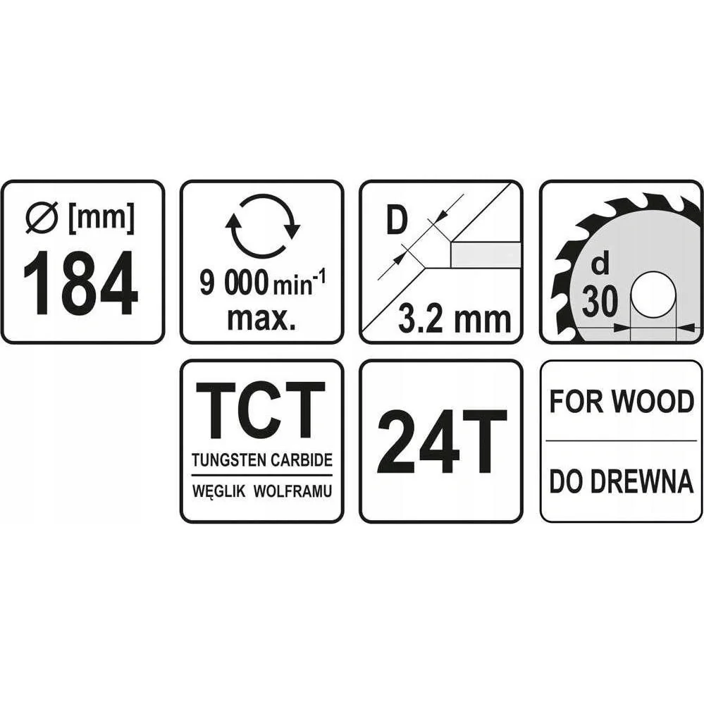 Kreissägeblatt Ø184 mm - 24 T - Innendurchmesser 30 mm - 2