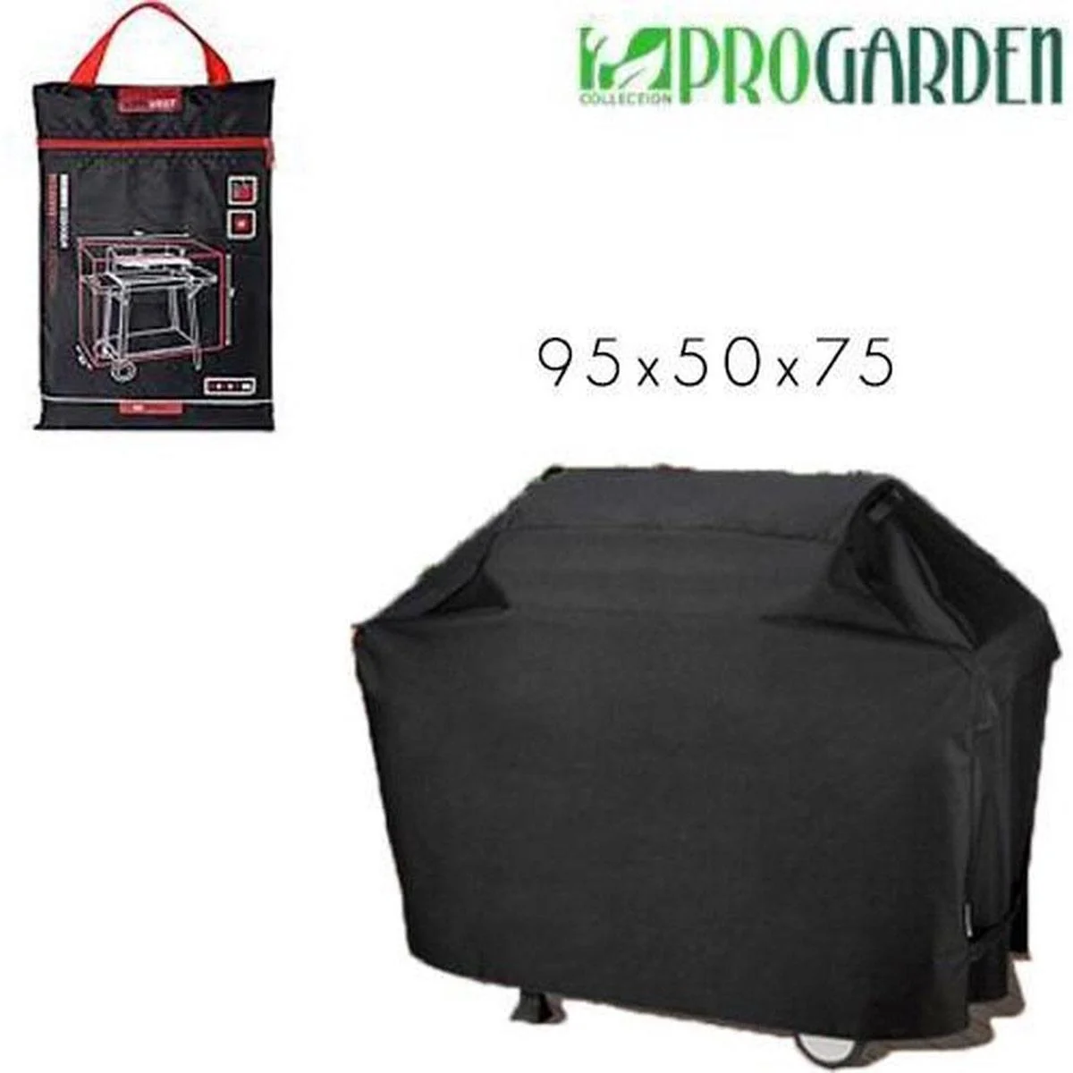 BBQ Holzkohlegrill auf Beinen - 88cm - Grillfläche 60x29 cm - Schwarz inkl. Schutzhülle - 2