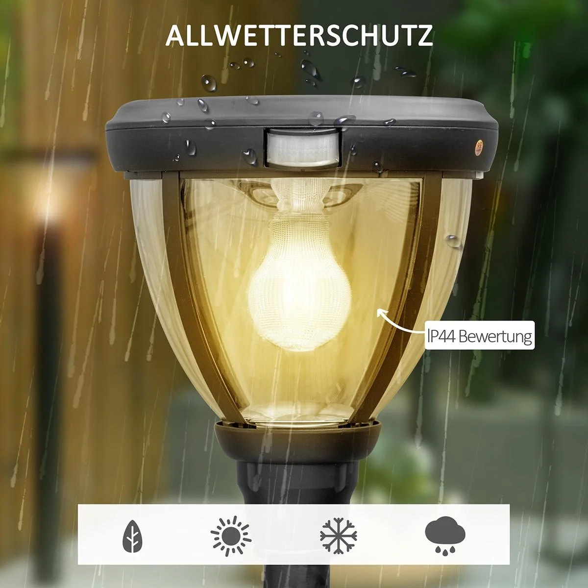 Gartenschrank Holz Gerätehaus mit Tür Dach Geräteschuppen mit Hacken Gartenlagerschrank faltbarer Tisch Outdoor Grau 78 - 6