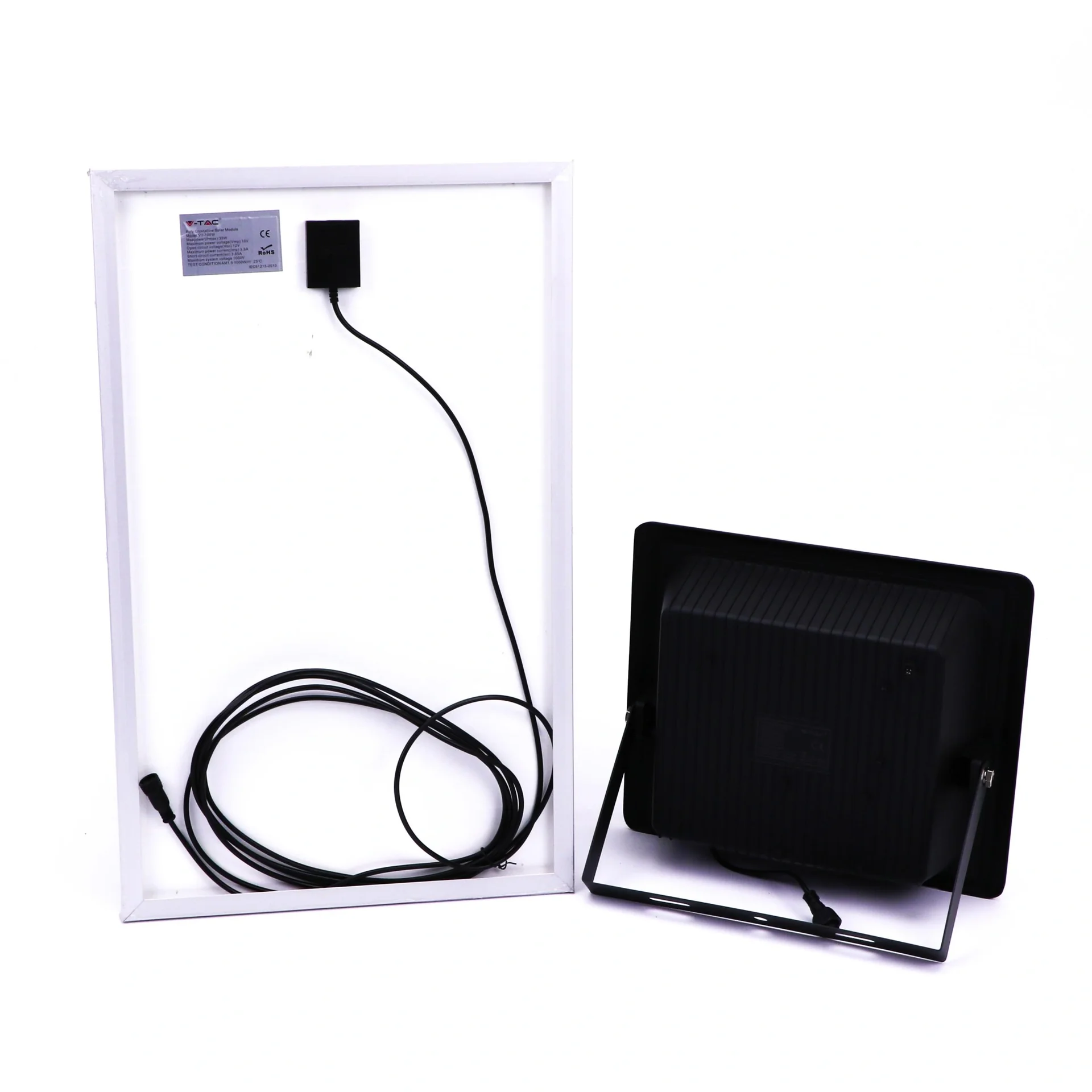 VT-100W Solarscheinwerfer mit separatem Solarpanel - 35W - 2450 Lumen - 4000K - Solarenergie - 4