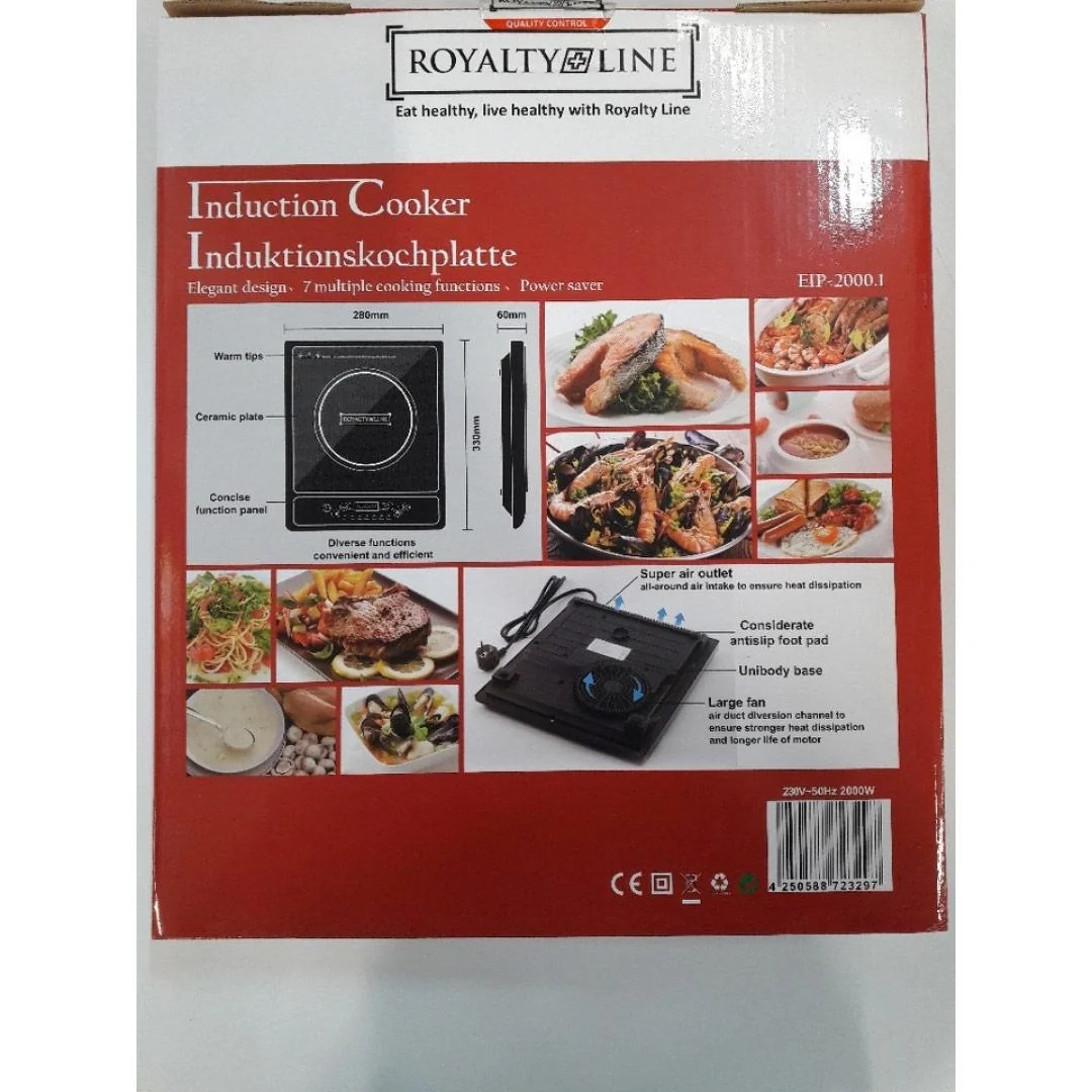 Induktionskochfeld 1 Brenner - 2000W - 30x30x5 cm - 3