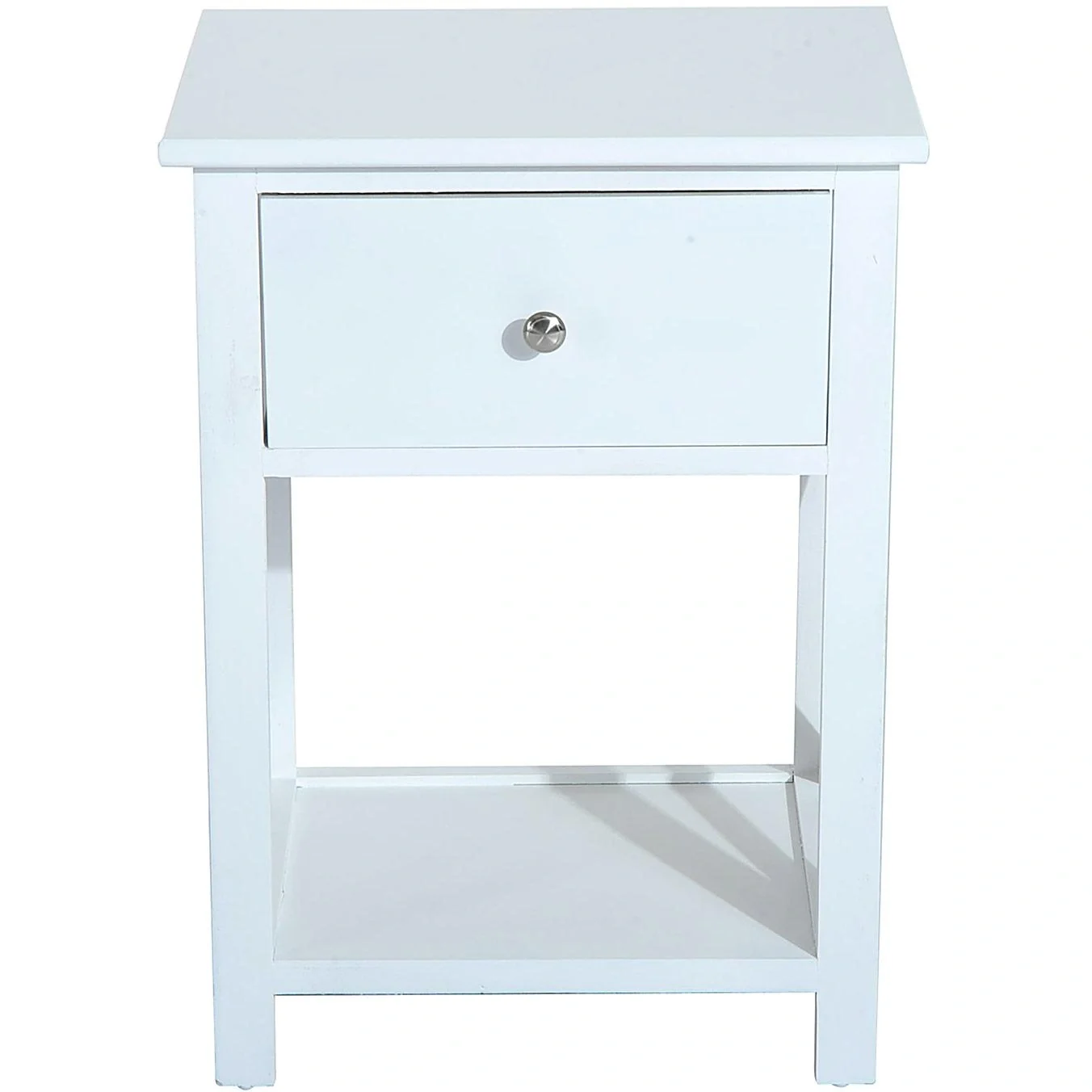 Beistelltisch Nachttisch mit Schublade Holz Weiß - 6