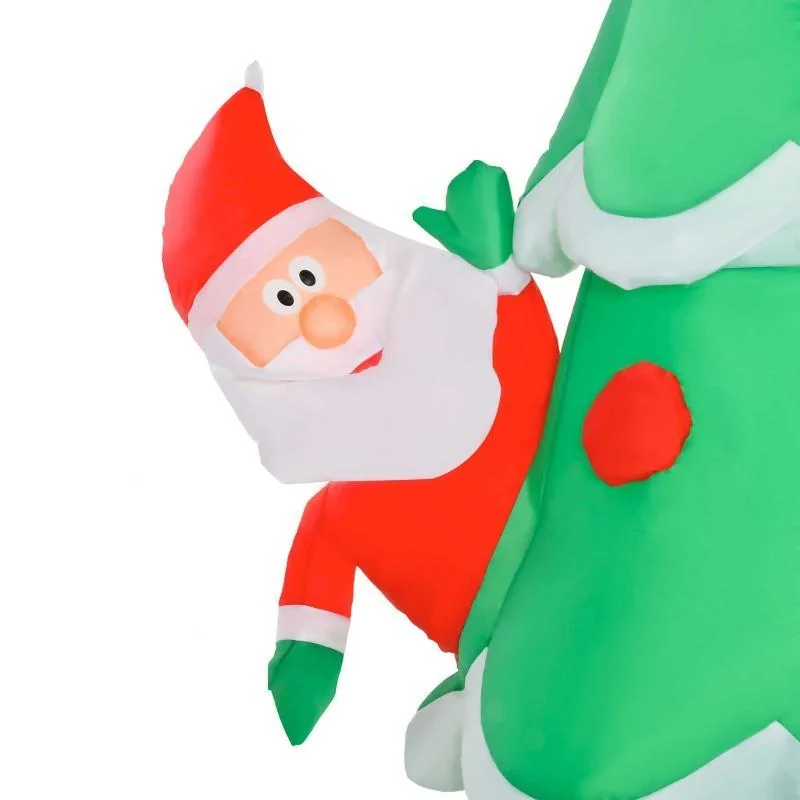 Aufblasbarer Weihnachtsbaum mit Weihnachtsmann Schneemann und Geschenkbox 210 cm - 4