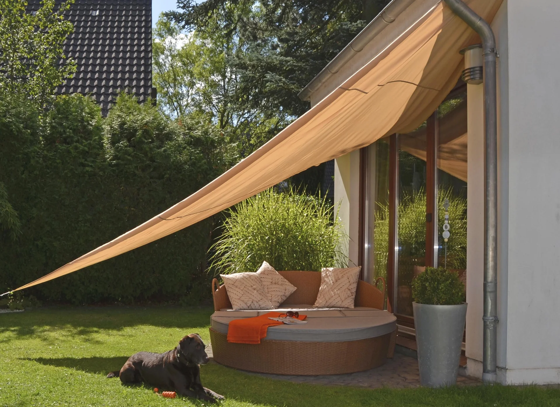 Sonnensegel, Polyester, Beige, 5 x 5 x 5 m - 2