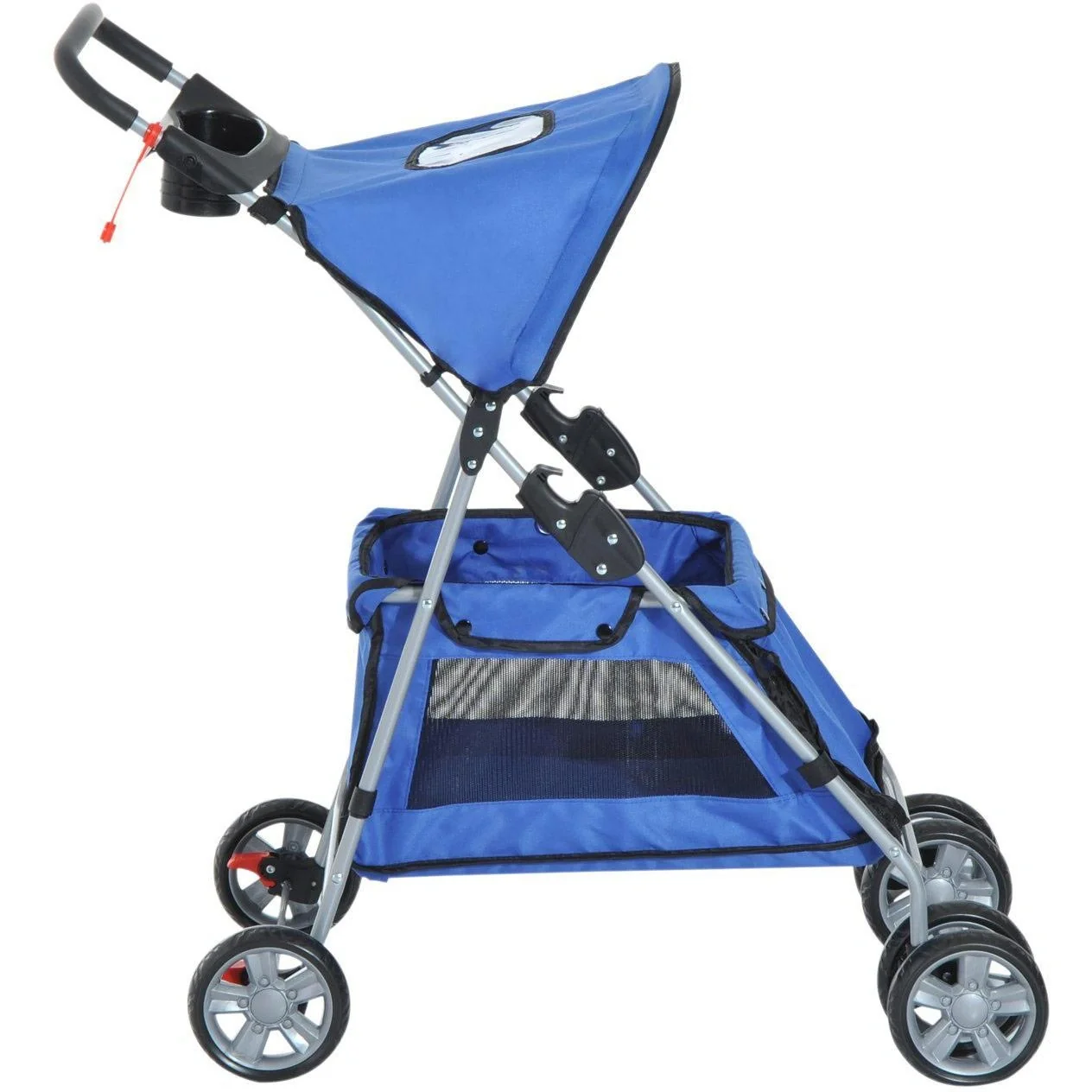 Hundebuggy Hundewagen mit Sonnendach Stahl Blau - 9