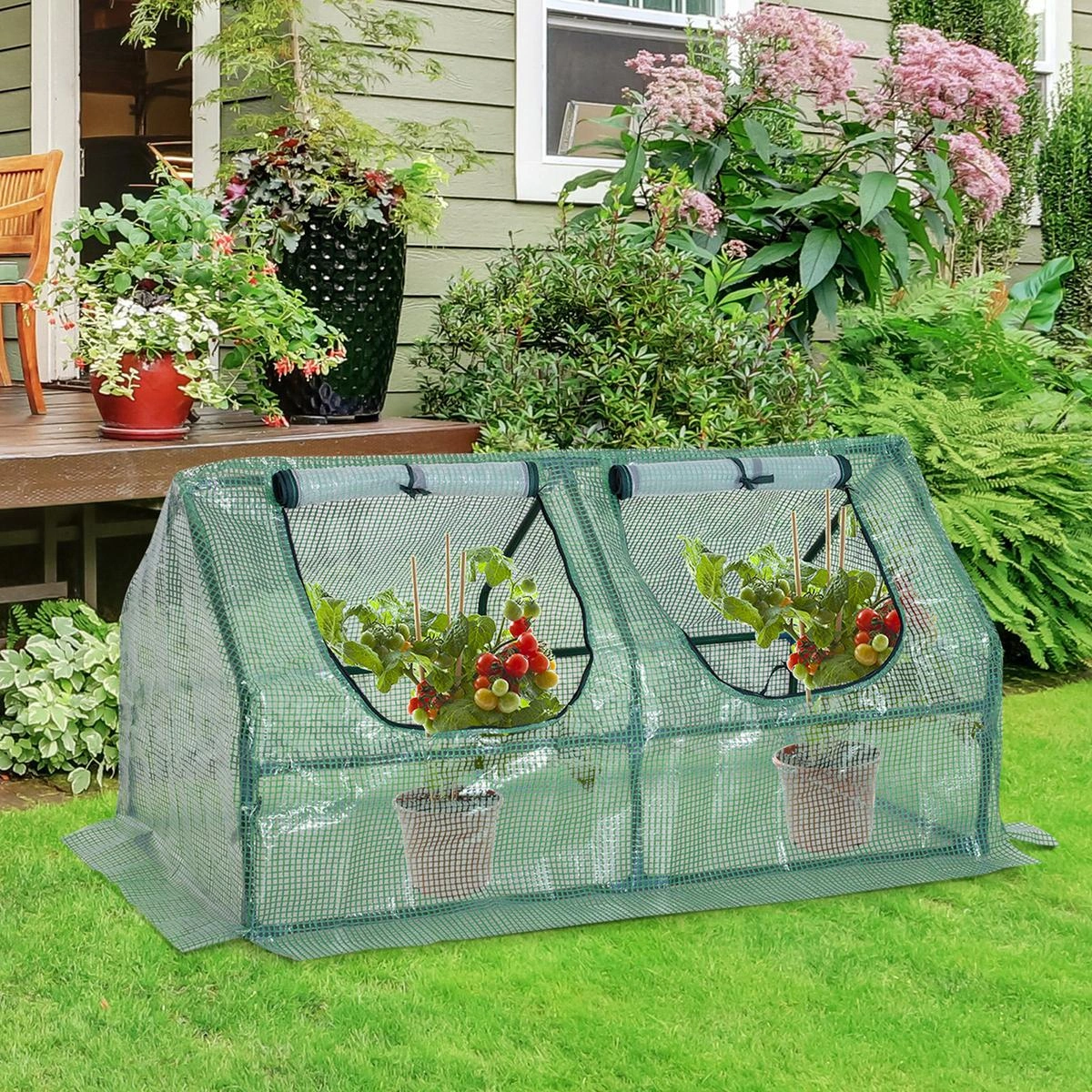 Gewächshaus Frühbeet grün transparent - 3