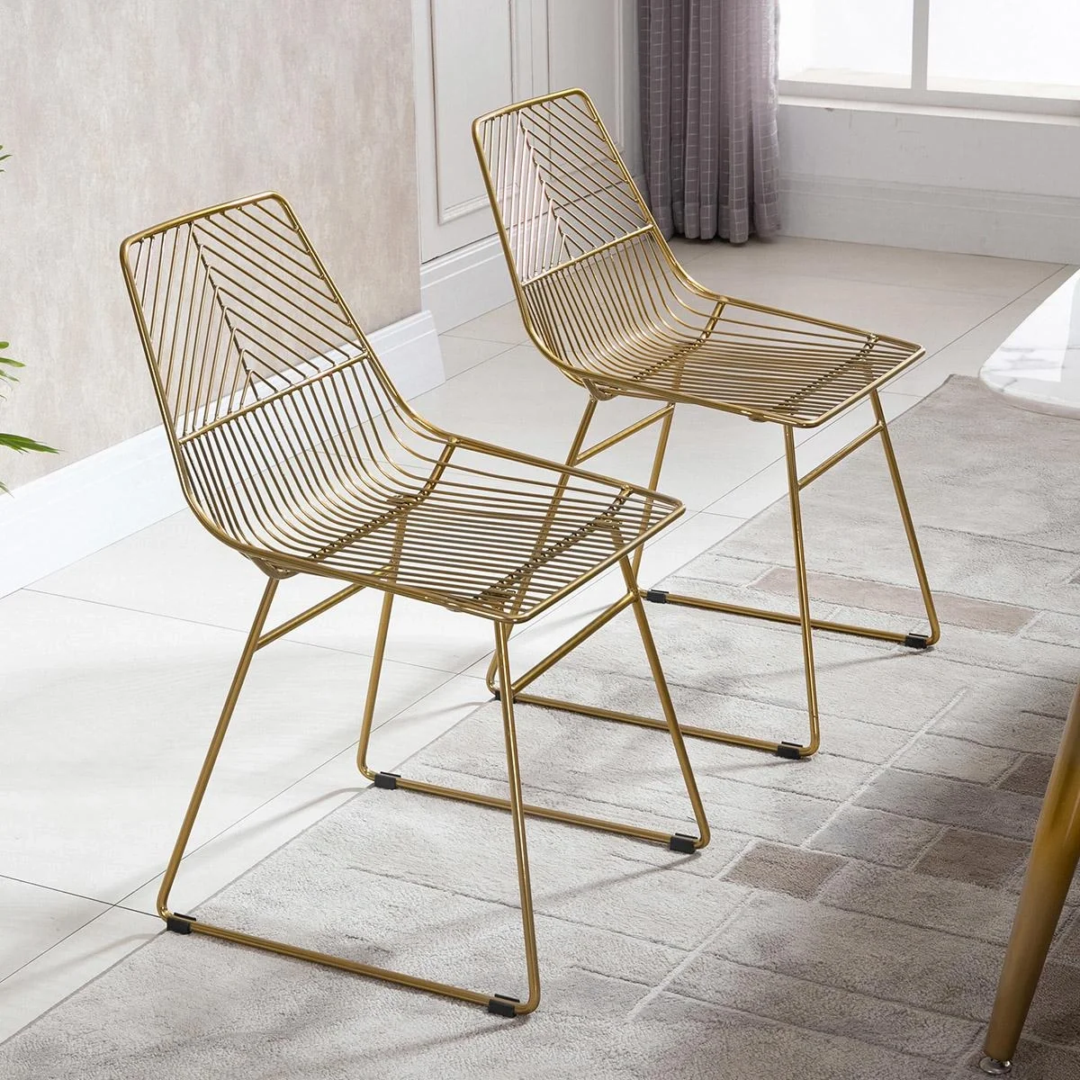2er-Set Esszimmerstühle Küchenstühle mit Rückenlehne und Anti-Rutsch-Füßen für Wohnzimmer Arbeitszimmer und Caf" luxuriö - 4