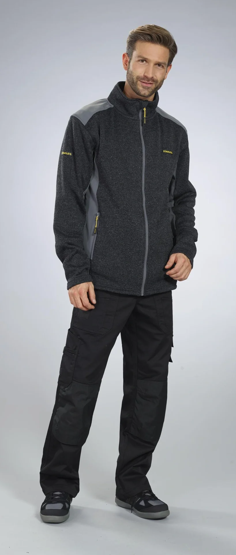 Strickfleecejacke, Farbe schwarz, Gr.M - 3