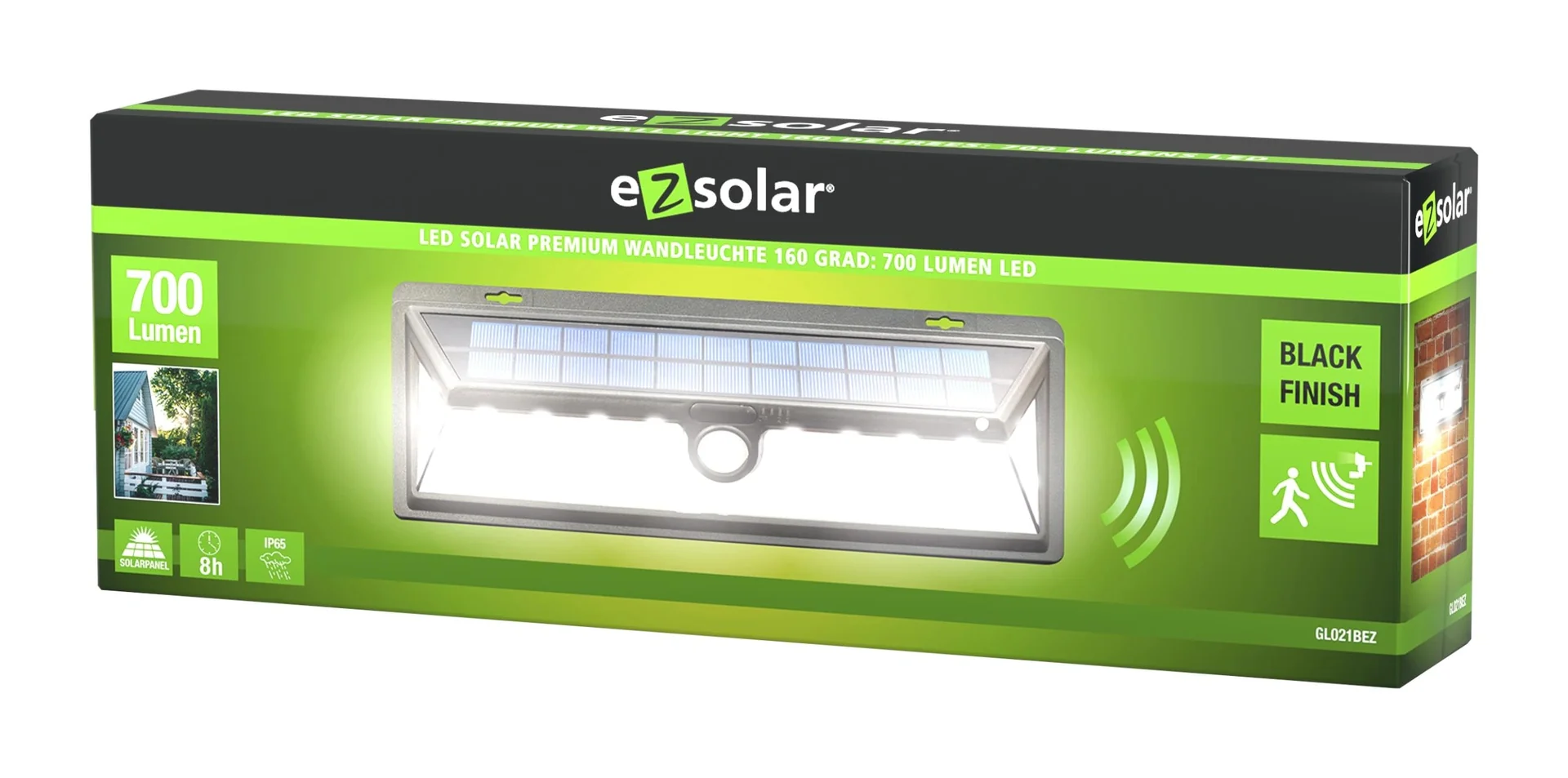 LED Solar Premium Wandlicht mit 160 Grad Ausleuchtung - 19