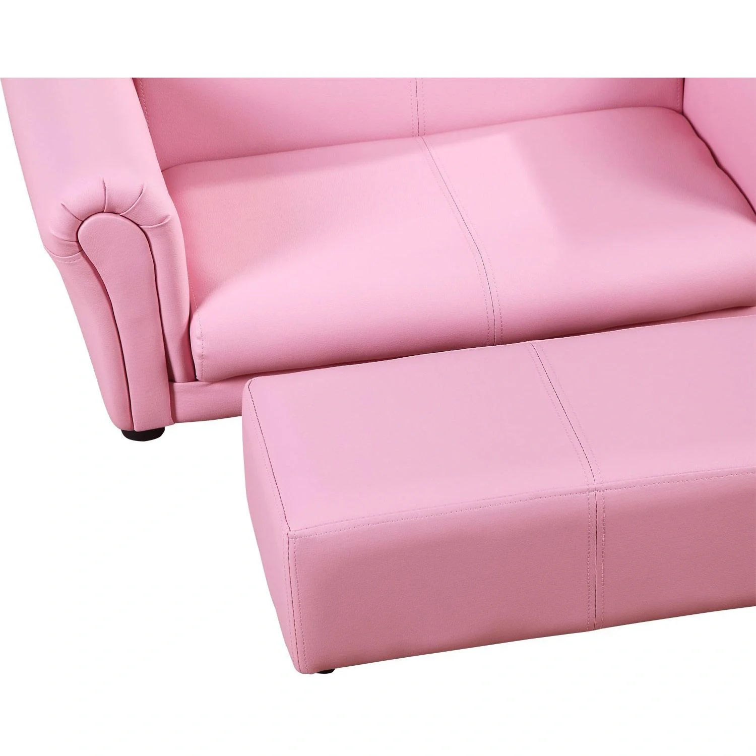 Kindersofa mit Hocker rosa Sessel Kinder Softsofa - 8